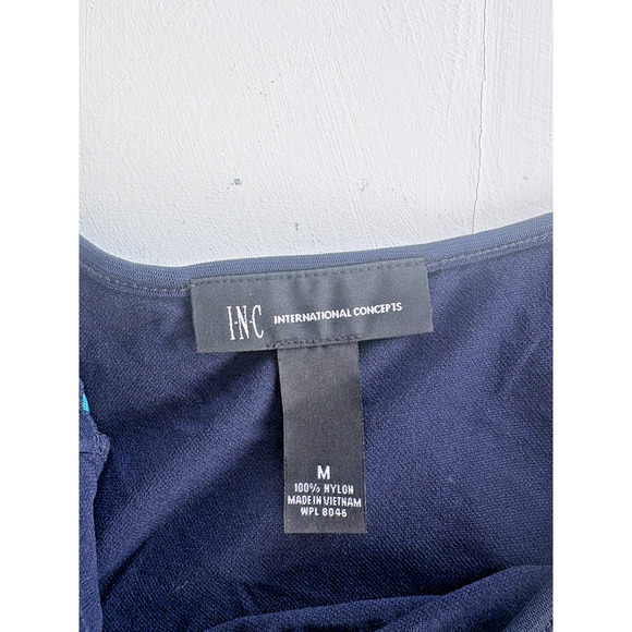 INC INTERNATIONAL CONCEPTS Women's MEDIUM Cold Shoulder Blouse Boho Rhinestones - Picture 2 of 7